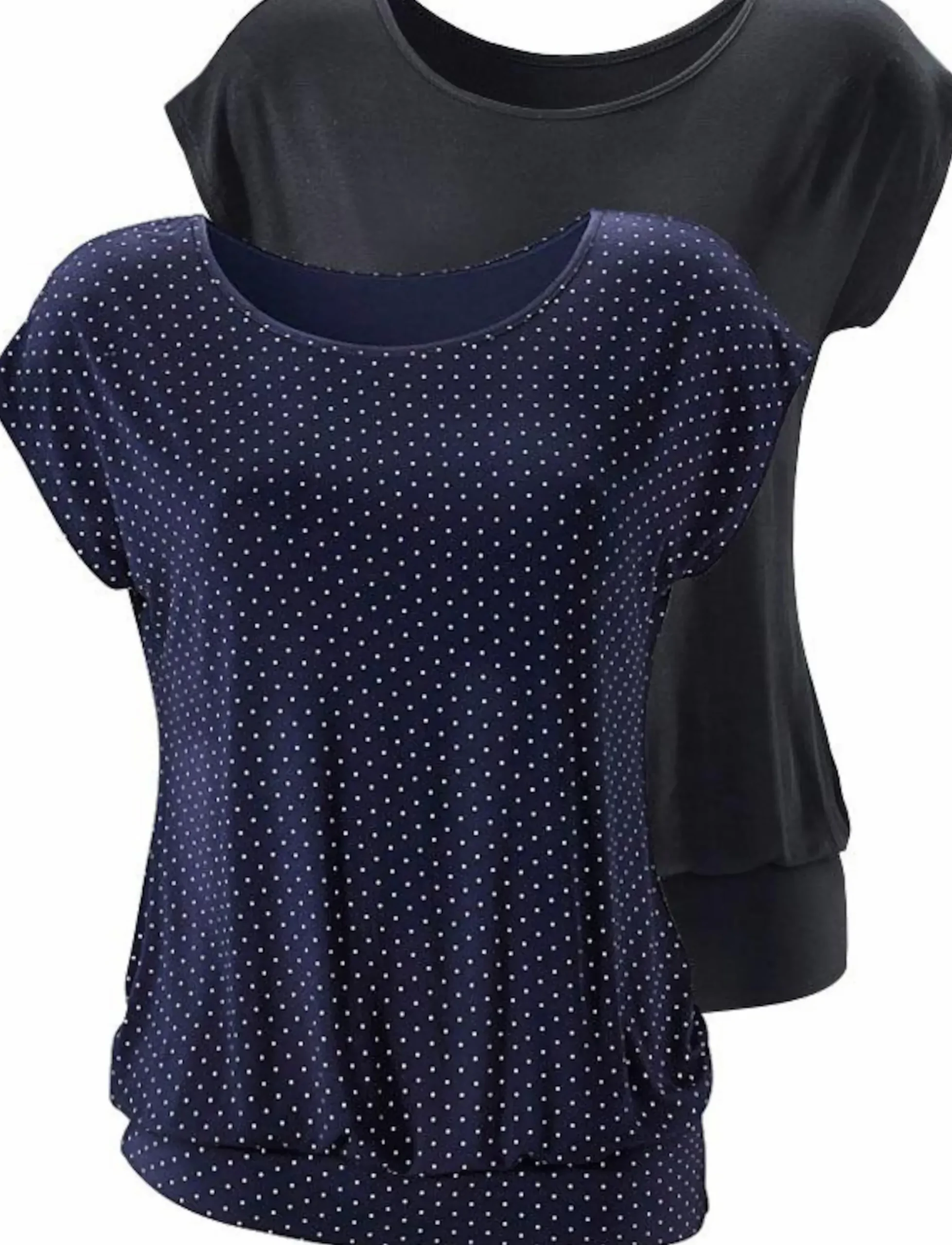 Strandmode|LASCANA Longshirt navy-gepunktet,schwarz