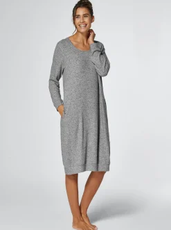 Homewear|Homewear|feel good Longshirt hellgrau-meliert
