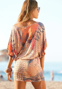 Strandmode|Buffalo Longshirt orange-bedruckt