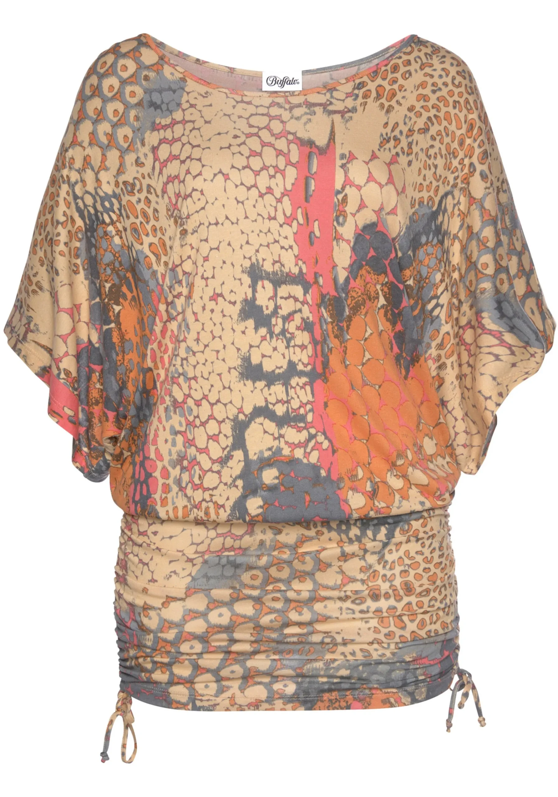 Strandmode|Buffalo Longshirt orange-bedruckt