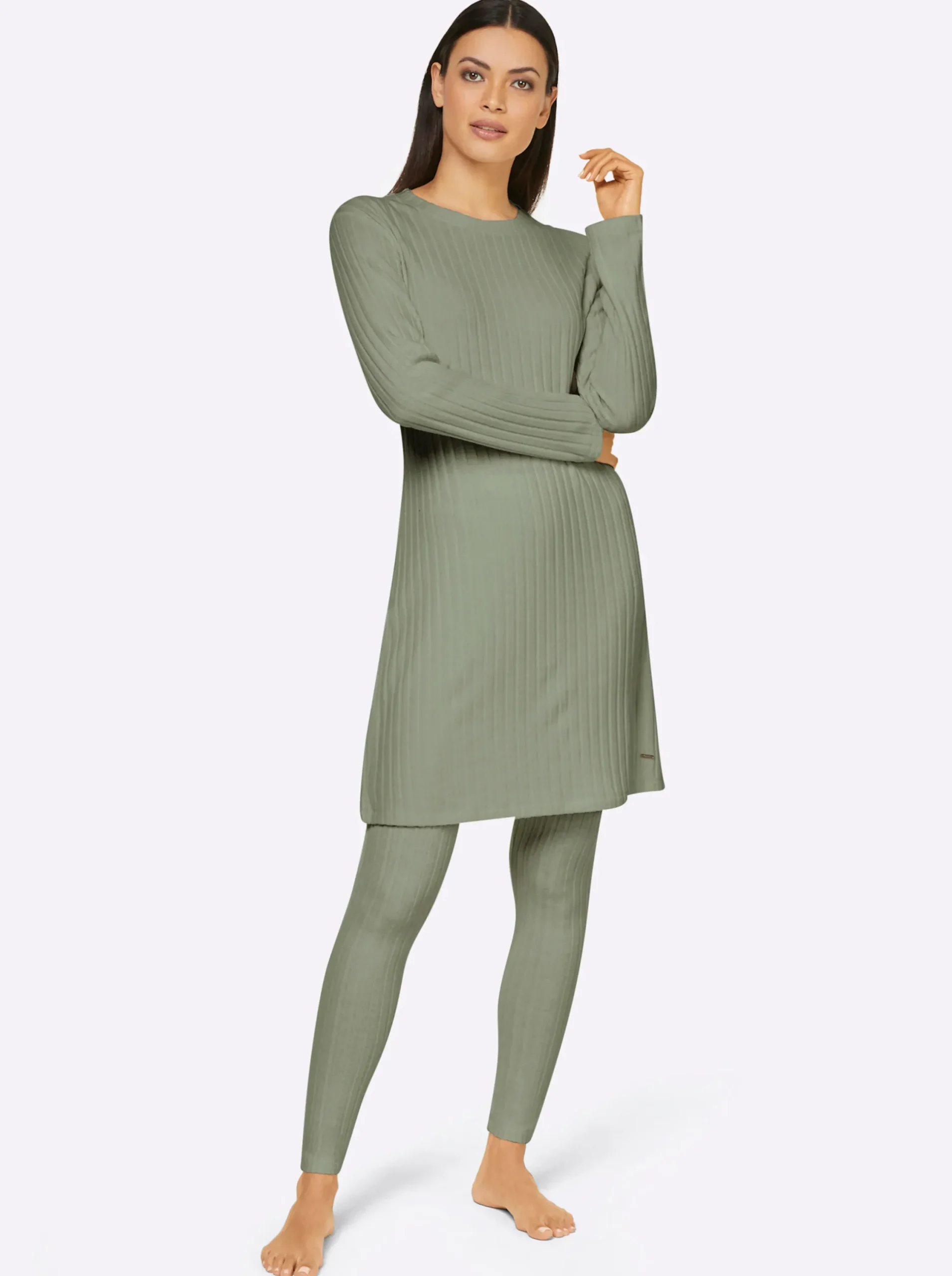 Homewear|Homewear|feel good Longshirt lindgrün