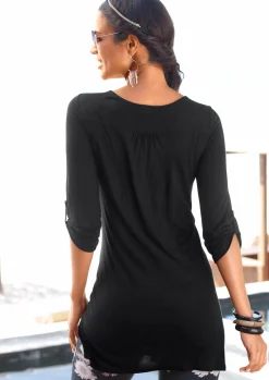 Strandmode|LASCANA Longshirt schwarz