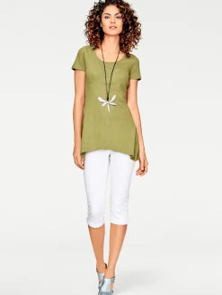 Basics|Shirts|heine Longshirt aus Bourette-Seide kiwi