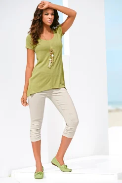Basics|Shirts|heine Longshirt aus Bourette-Seide kiwi