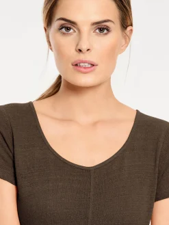Strandmode|Basics|heine Longshirt aus Bourette-Seide braun