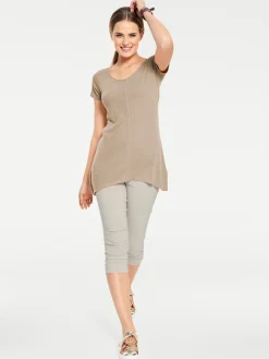 Basics|heine Longshirt aus Bourette-Seide walnuss