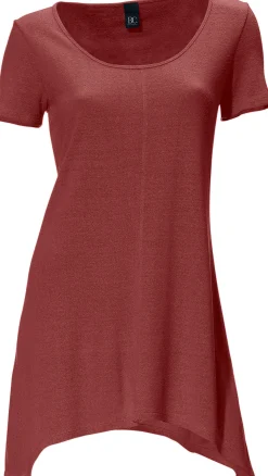 Strandmode|Basics|heine Longshirt aus Bourette-Seide rot