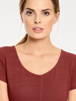 Strandmode|Basics|heine Longshirt aus Bourette-Seide rot