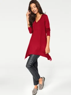 Shirts|heine Longshirt im Zipfel-Look rot