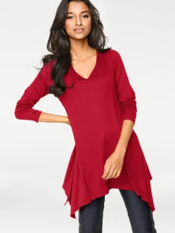 Shirts|heine Longshirt im Zipfel-Look rot