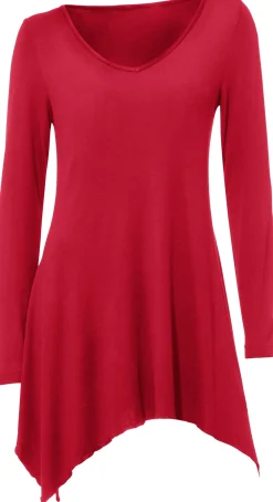 Shirts|heine Longshirt im Zipfel-Look rot
