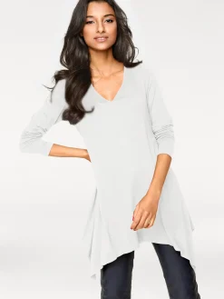 Shirts|heine Longshirt im Zipfel-Look offwhite
