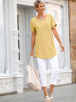 Shirts| Longshirt in Pikee-Qualität zitrone