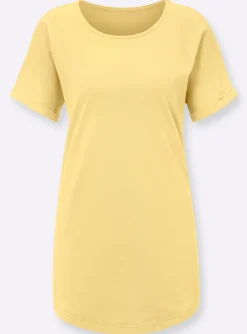 Shirts| Longshirt in Pikee-Qualität zitrone