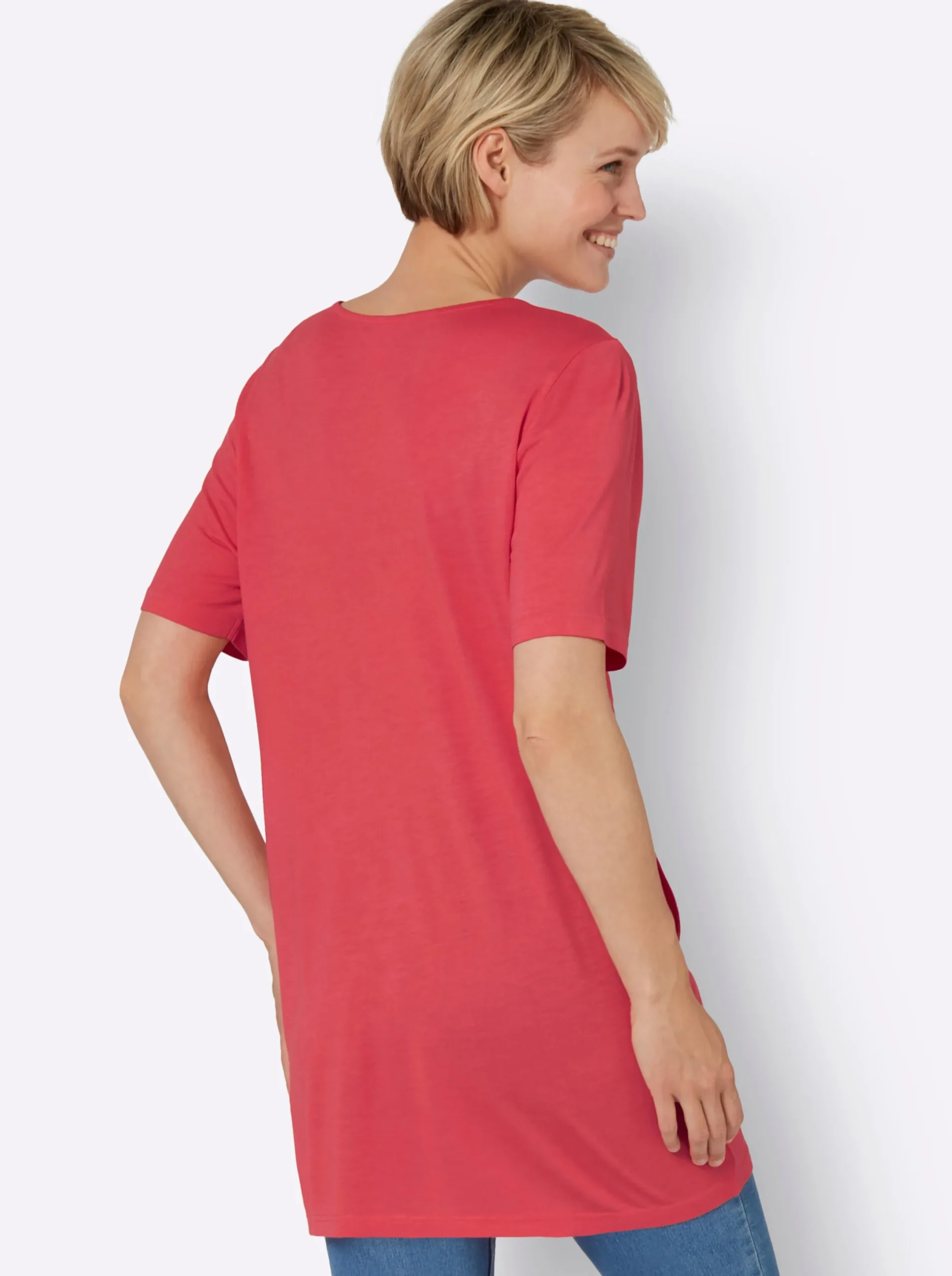 Shirts| Longshirt mit Karree-Ausschnitt hummer
