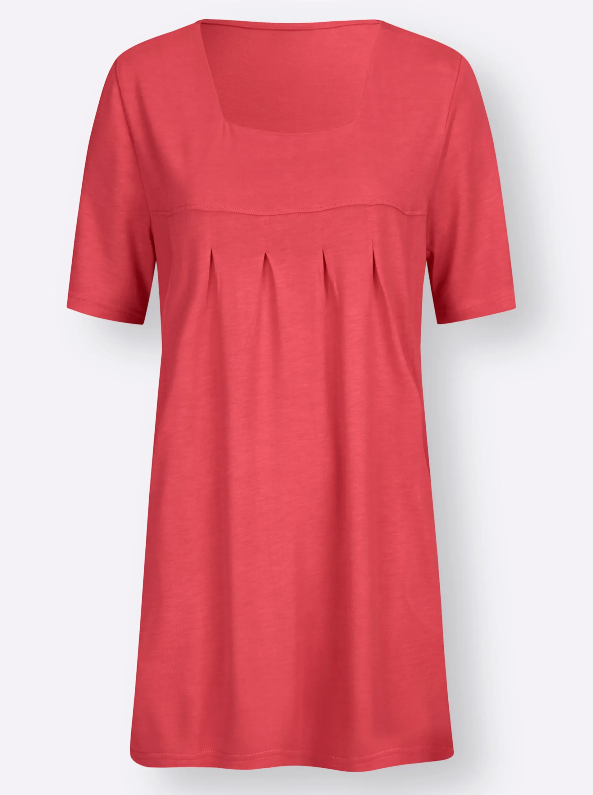 Shirts| Longshirt mit Karree-Ausschnitt hummer