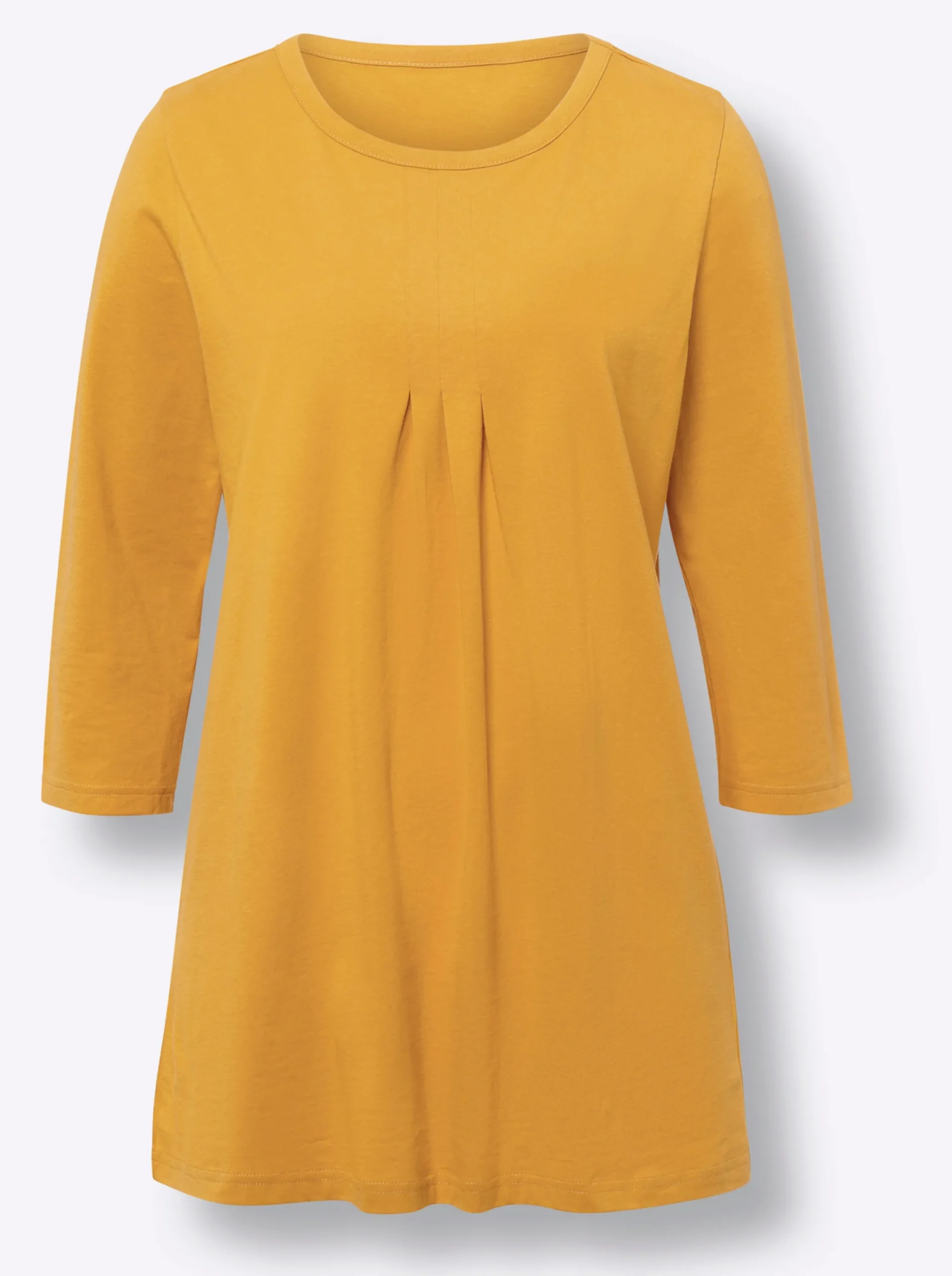 Shirts| Longshirt mit 3/4-Ärmel ocker