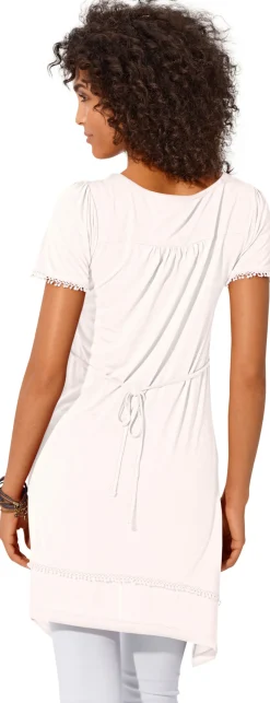 Strandmode|heine Longshirt mit Zipfelsaum ecru