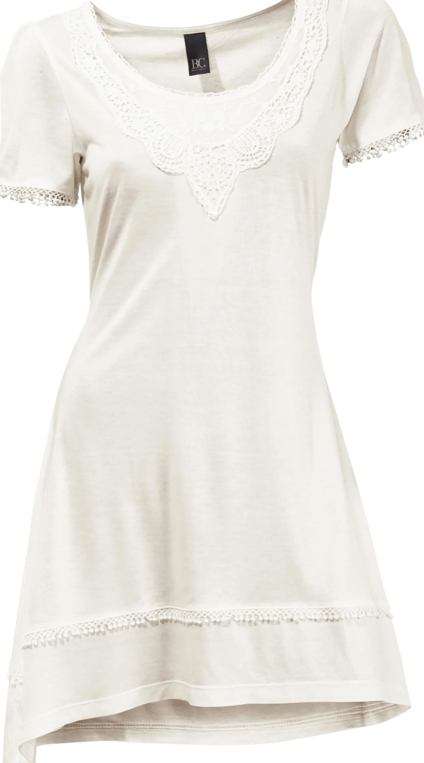 Strandmode|heine Longshirt mit Zipfelsaum ecru