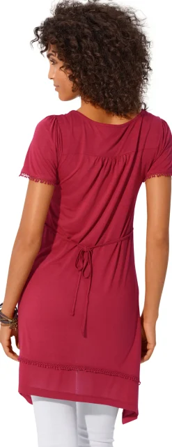 Shirts|heine Longshirt mit Zipfelsaum karminrot