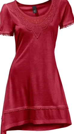 Shirts|heine Longshirt mit Zipfelsaum karminrot