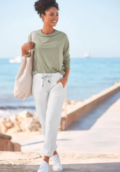 Strandmode|Elbsand Longsleeve grünmeliert