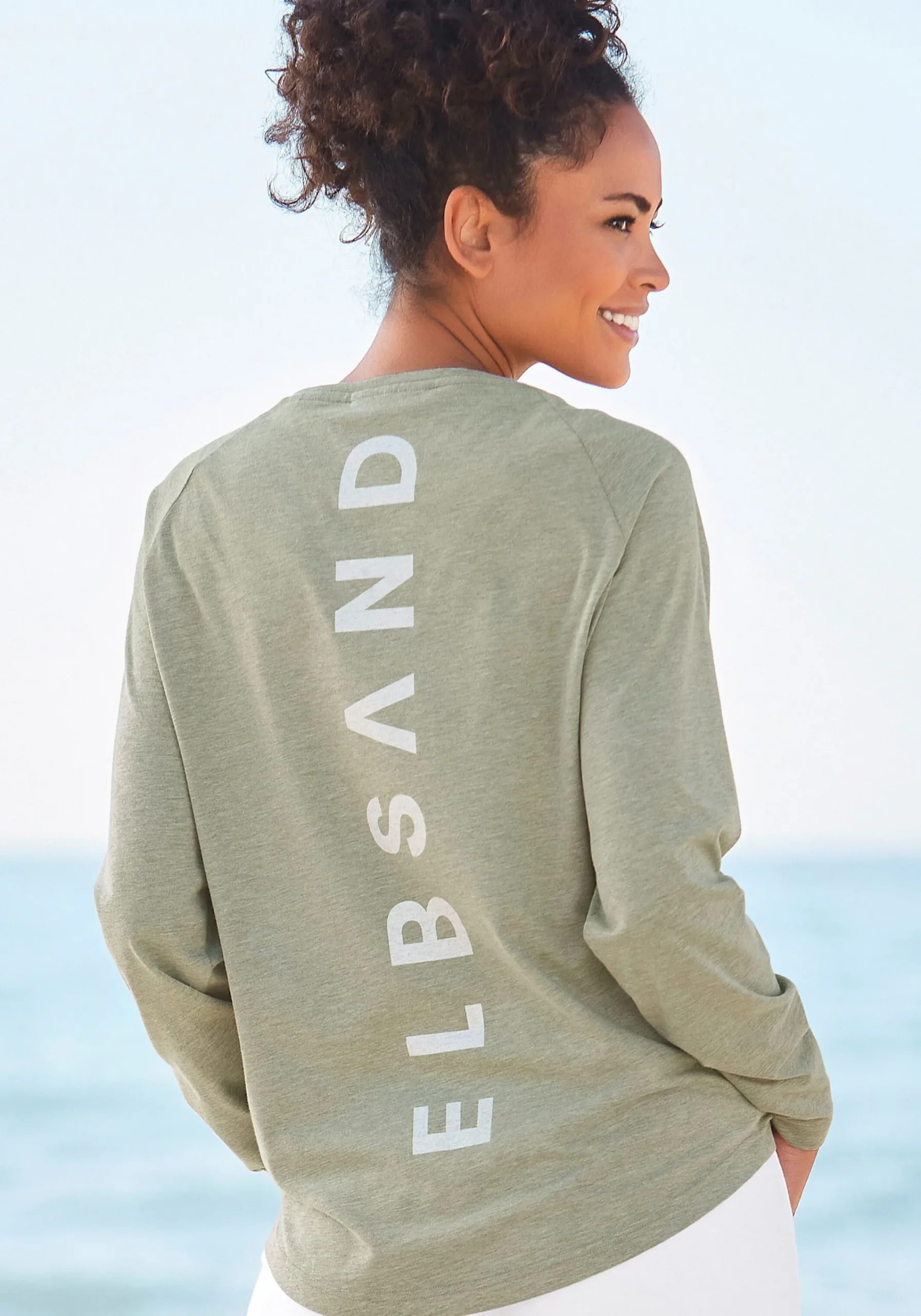 Strandmode|Elbsand Longsleeve grünmeliert