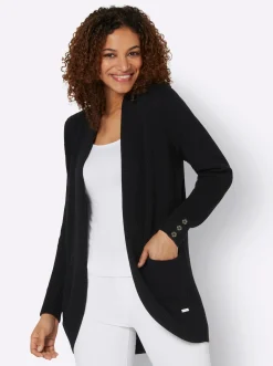 Strickjacken| Longstrickjacke schwarz