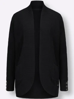 Strickjacken| Longstrickjacke schwarz