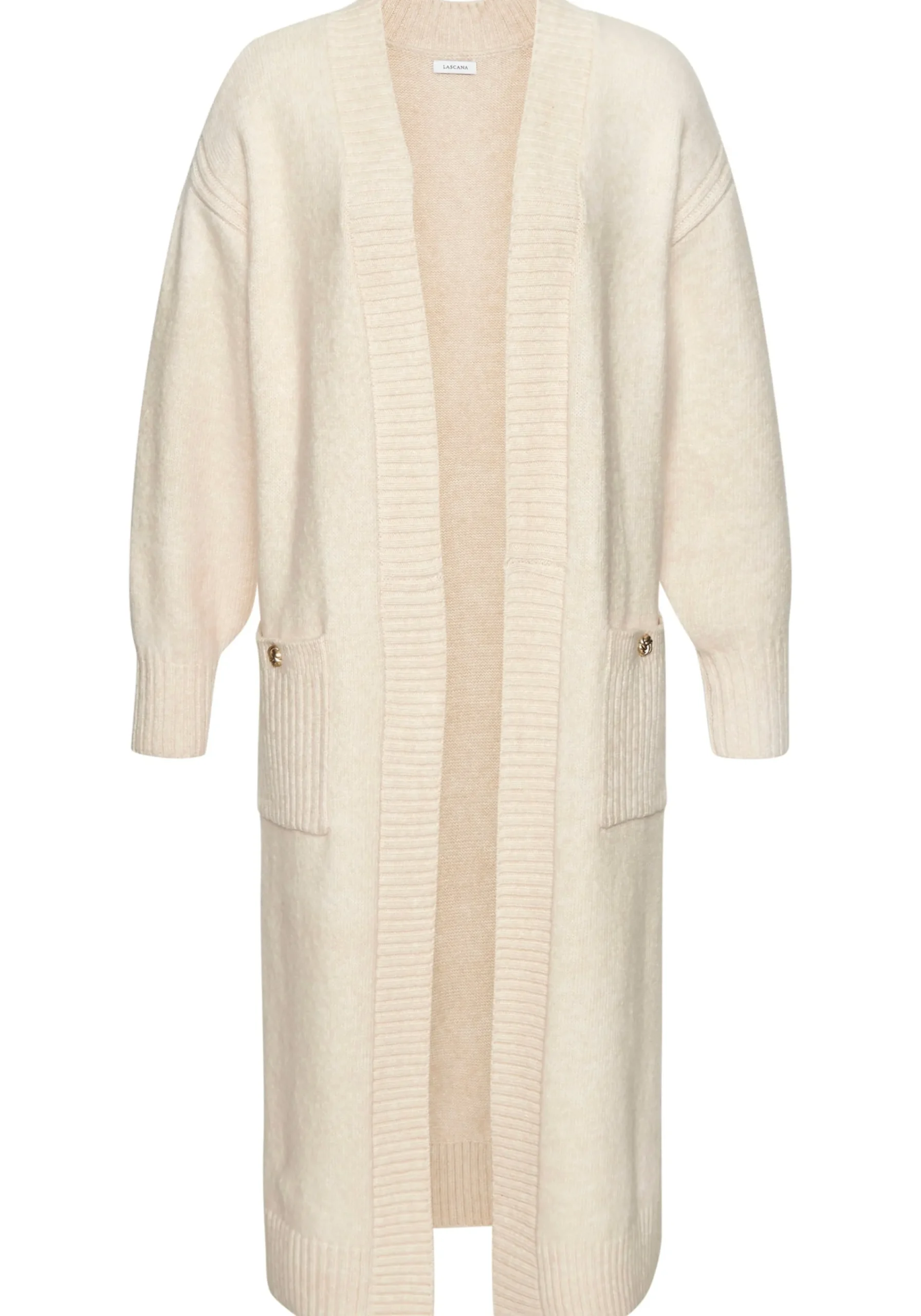 Strickjacken|LASCANA Longstrickjacke creme