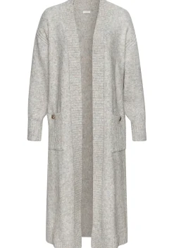 Strickjacken|LASCANA Longstrickjacke grau-multicolor