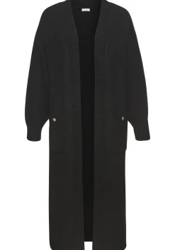Strickjacken|LASCANA Longstrickjacke schwarz