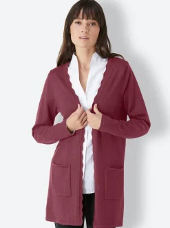 Strickjacken|CREATION L PREMIUM Longstrickjacke bordeaux