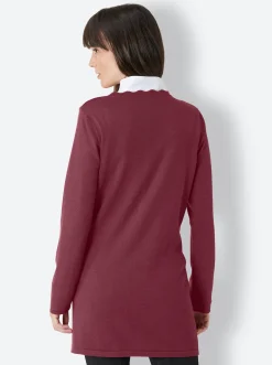 Strickjacken|CREATION L PREMIUM Longstrickjacke bordeaux