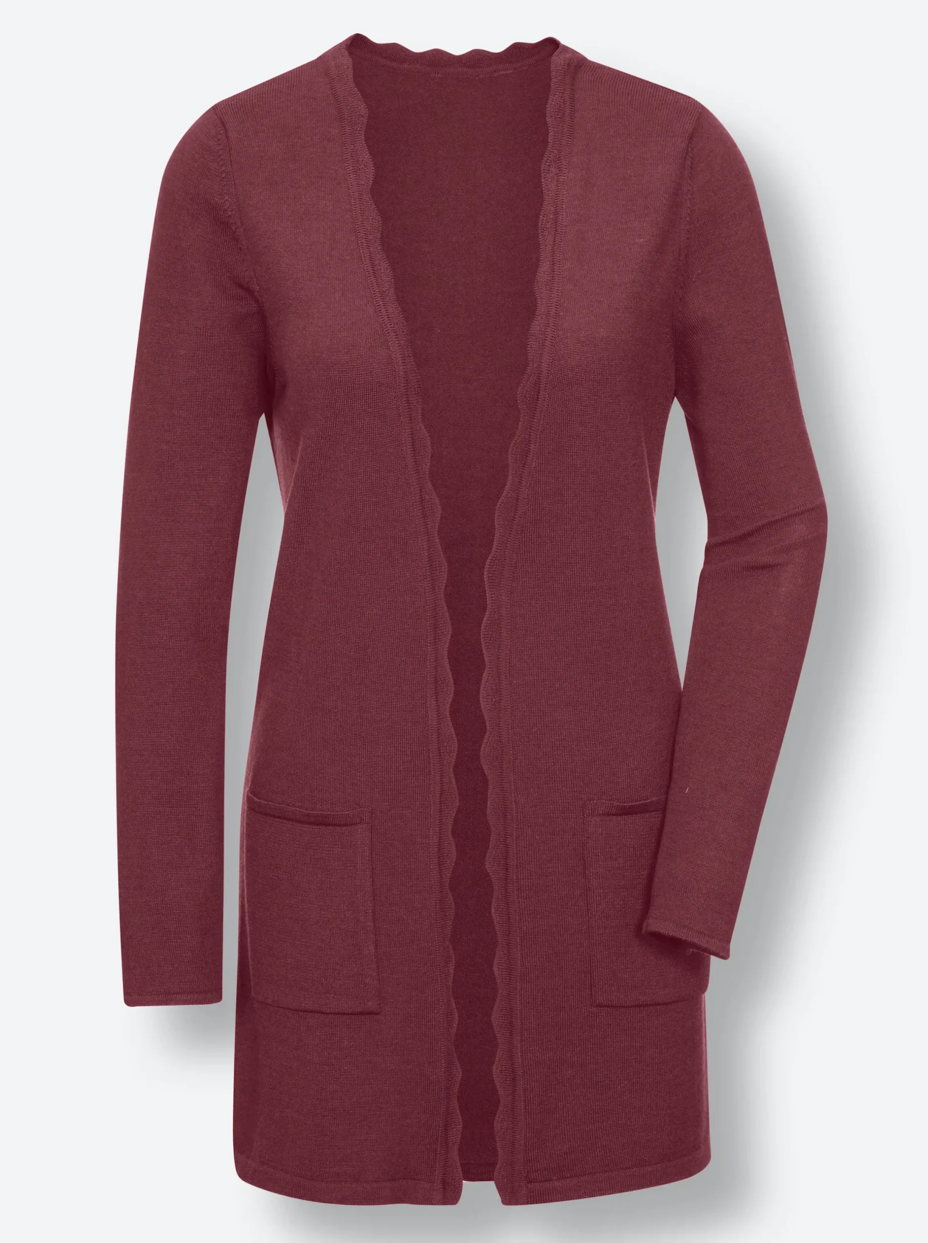 Strickjacken|CREATION L PREMIUM Longstrickjacke bordeaux