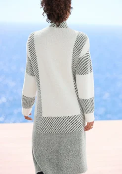 Strickjacken|LASCANA Longstrickjacke creme-schwarz