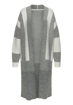 Strickjacken|LASCANA Longstrickjacke creme-schwarz