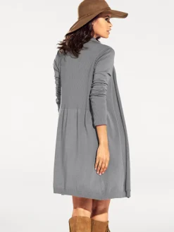 Strickjacken|heine Longstrickjacke in geschmeidigem Feinstrick grau-melange