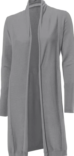 Strickjacken|heine Longstrickjacke in geschmeidigem Feinstrick grau-melange