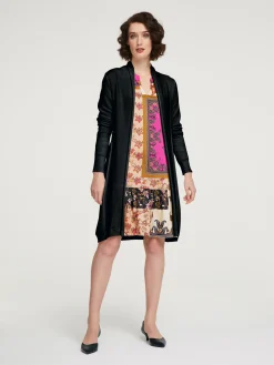 Strickjacken|heine Longstrickjacke in geschmeidigem Feinstrick schwarz