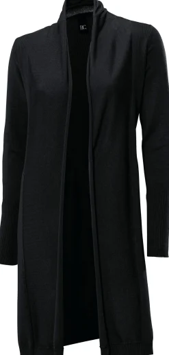 Strickjacken|heine Longstrickjacke in geschmeidigem Feinstrick schwarz