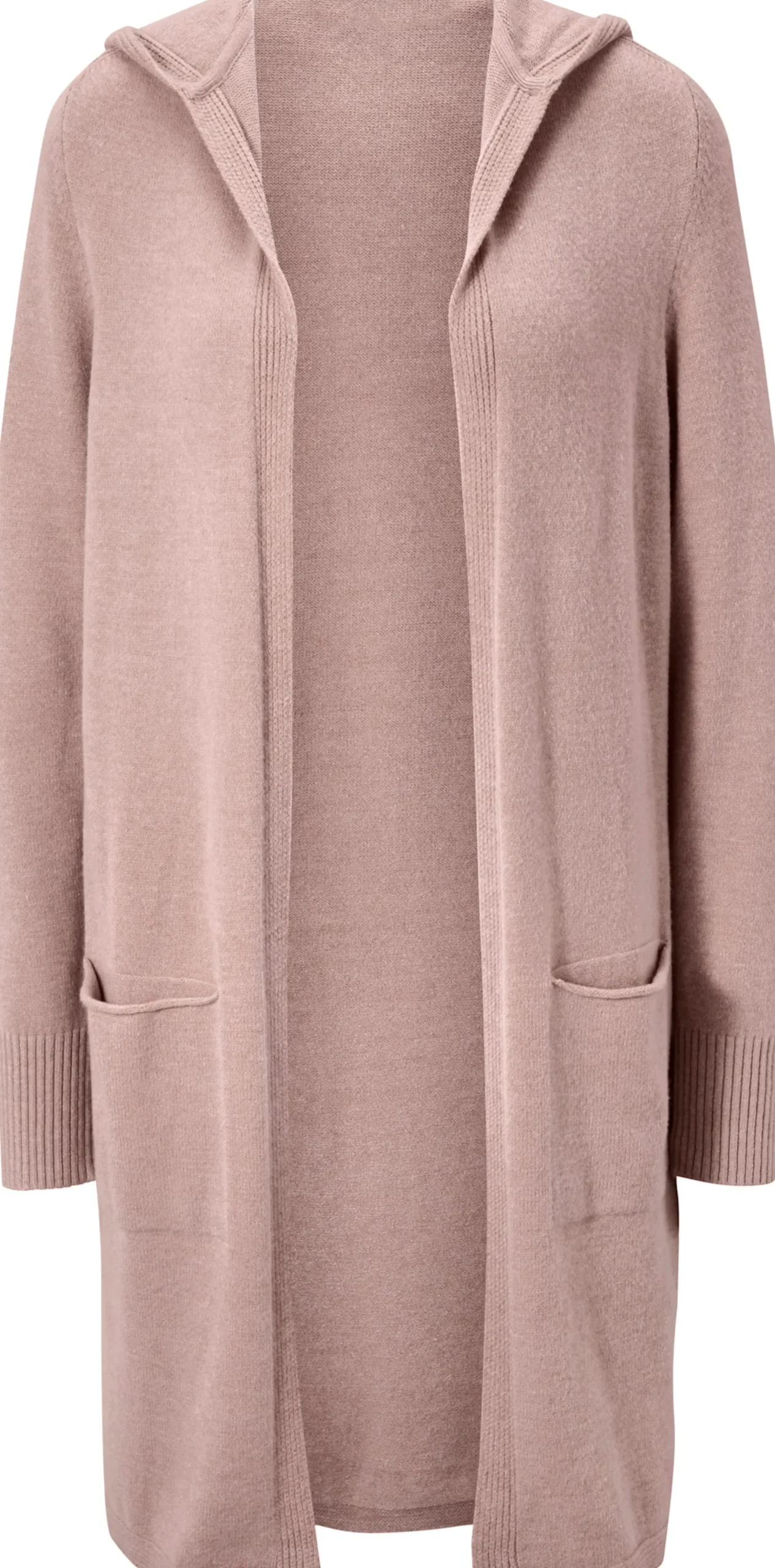 Basics|Strickjacken|heine Longstrickjacke mit Kapuze rosé