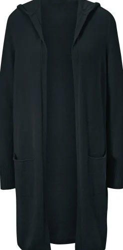 Strickjacken|heine Longstrickjacke mit Kapuze schwarz