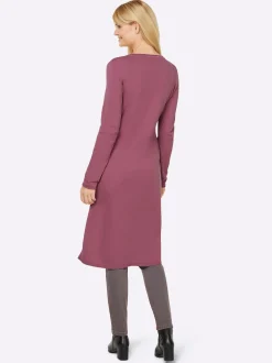 Strickjacken|heine Longstrickjacke mit Seitenschlitzen mauve