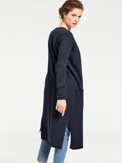 Basics|Strickjacken|heine Longstrickjacke mit Seitenschlitzen marine