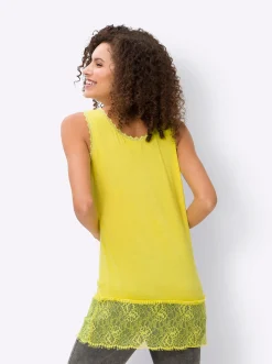 Strandmode|heine Longtop mit Spitze am Saum limone