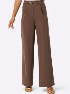 Hosen| Marlene-Hose mit Dehnbund, pflegeleicht schoko