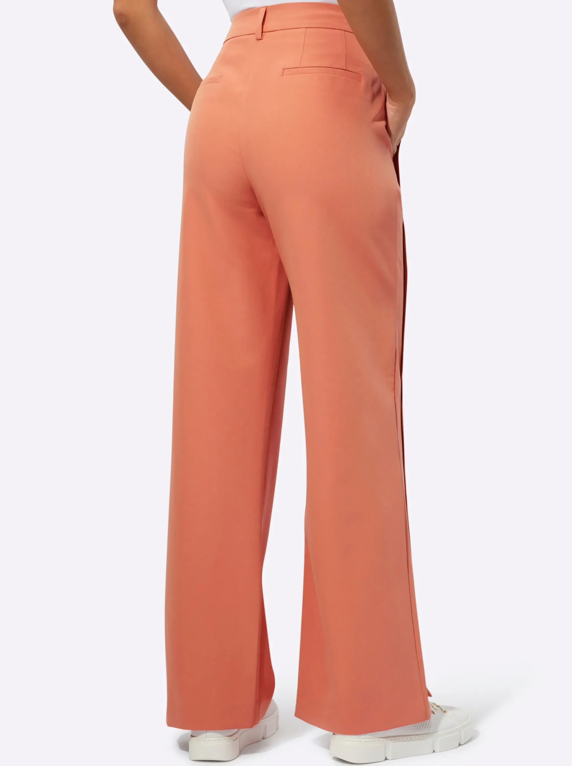 Hosen| Marlene-Hose mit Schlitz am Saum papaya