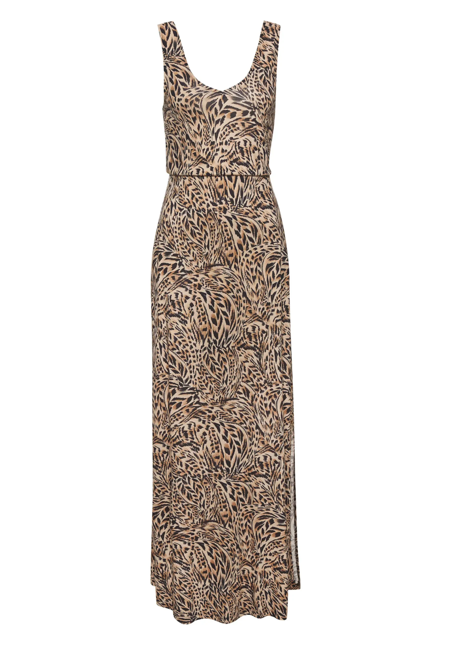 Strandkleider|Buffalo Maxikleid beige-jeansblaubedruckt