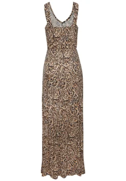 Strandkleider|Buffalo Maxikleid beige-jeansblaubedruckt